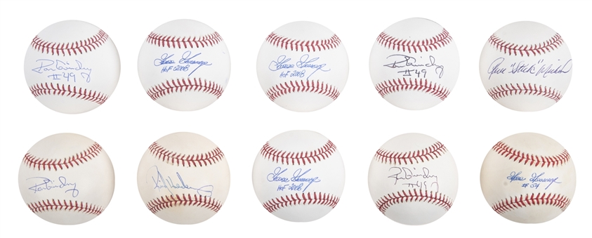 Lot of (10) 1980s New York Yankees Signed Baseballs with Goose Gossage, Ron Guidry, and Rickey Henderson from the Willie Randolph Collection (Randolph LOA & Beckett PreCert)